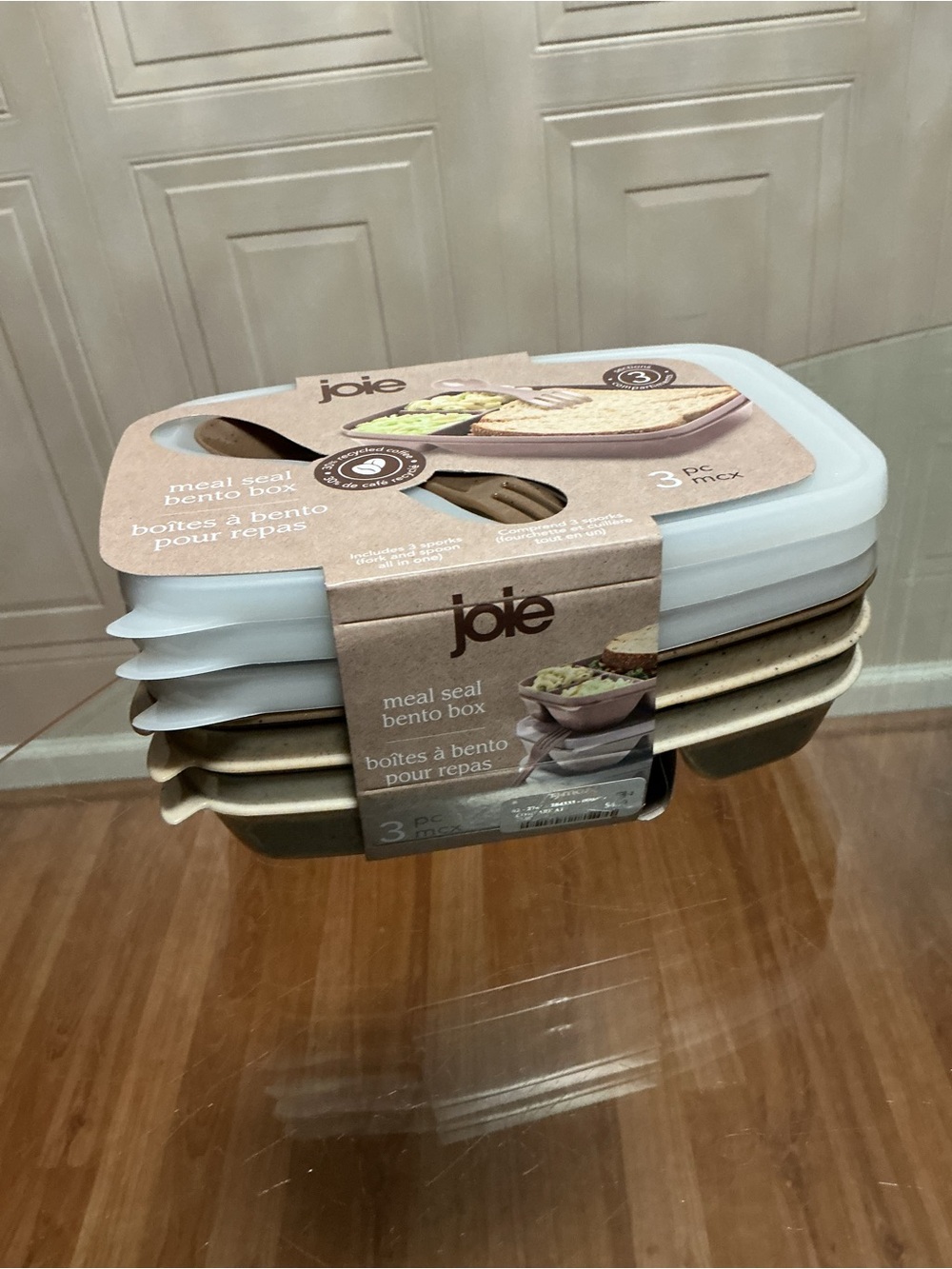 Brand NewJoie Meal Seal Bento Boxes with Lids and Sporks, BPA Free, Set of 3 New - Picture 1 of 4